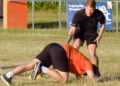 Royal Marine commando Chris Hunt puts players through their paces. Pic: Andrew Batt.