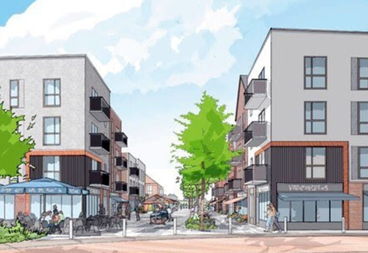 Work will start soon on the new district centre at Arborfield Green. Pic: WBC.