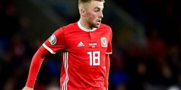 Joe Morrell of Wales - 13/10/2019 - FOOTBALL - Cardiff City Stadium - Cardiff, Wales - Wales v Croatia - UEFA Euro 2020 Qualifiers Picture: Wikimedia Commons