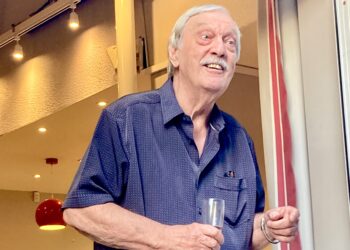Members of the Wokingham Theatre community raised their glasses to celebrate Bob Hill's contributions over 50 years to the theatre's success. Pictures: Emma Merchant