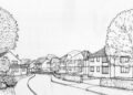 A sketch of the street scene for the plan for three blocks of six apartments each in Strand Way, Lower Earley. Credit: Reading Almshouse Charity.