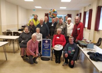Fixers at Woodley Repair Cafe celebrated a year of landfill rescues. Picture: Woodley Repair Cafe