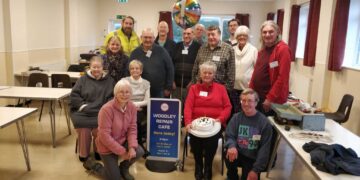 Fixers at Woodley Repair Cafe celebrated a year of landfill rescues. Picture: Woodley Repair Cafe