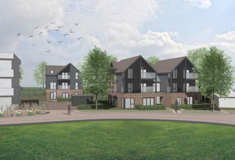 The design for two apartment blocks containing 12 flats at Stanlake Park in Ruscombe. Credit: JDW Architects