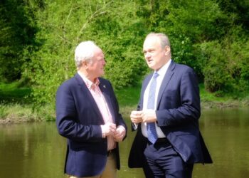 Sir Ed Davey (right) with Clive Jones.