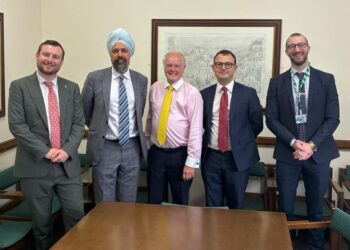 Clive and other MPs at the meeting on Monday.