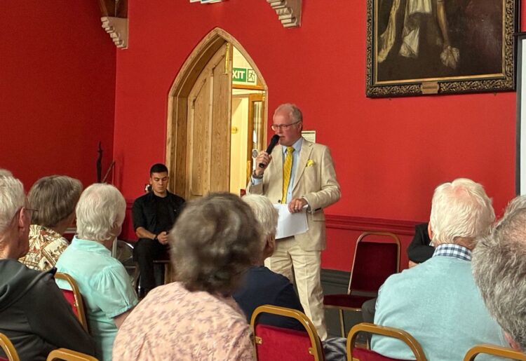 He spoke at a recent meeting of the Wokingham Society.