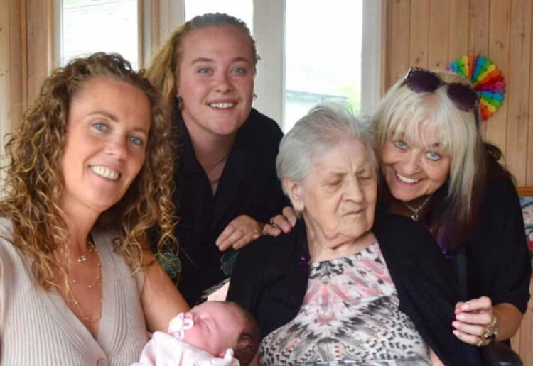 The Hookway family are celebrating five generations of women in the family