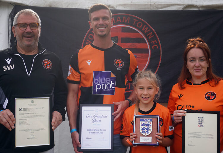 L-R: Steve Williams, club chairman, Sean Moore, Darcie, and Emma Martin. Pic: Harry McBain.
