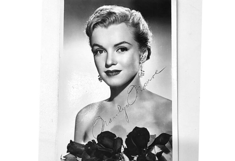 The autographed image of Marilyn Monroe. Pic: Martin % Pole.