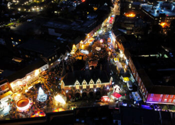 Wokingham Winter Carnival from the air: Pic: Wokingham Lions.