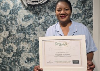 Josephine, a care practitioner at Austen House, will now go through to the national round of judging. Picture: Austen House