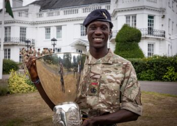 Jonathan Opoku-Anokye faced a series of obstacle courses, navigation exercises, leadership challenges, and teamwork tasks at the National Cadet Training Centre in Frimley Park, to win the coveted Claire Shaw Trophy. Picture: Champion Cadet Competition