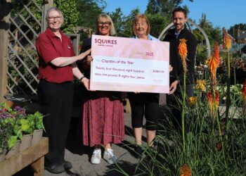 Sam Dickson, managing director, Squire?s Garden Centres (second from left) with Squire?s colleagues. Picture: Squires Garden Centres