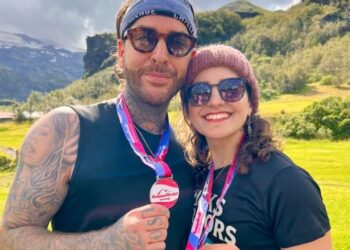 Dalia Ismail with team captain Pete Wicks, who Dalia says helped the group to make it through to the end. Picture: Dalia Ismail