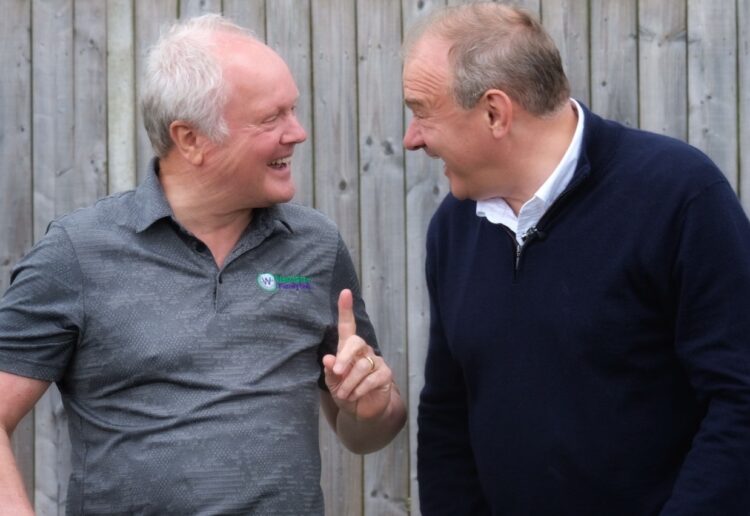 Clive Jones and Sir Ed Davey at Wokingham Family Golf. Pic: Andrew Batt.