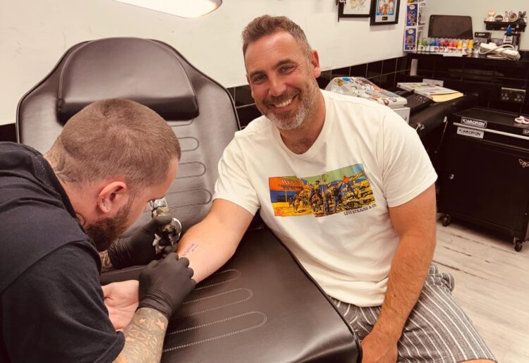 Matt Parting, headteacher of St Mary & All Saints, Reading, has a new tattoo, thanks to his school's success. Picture: St Mary & All Saints. The tattoo was done by Steven Watts at Oddbody Tattoos