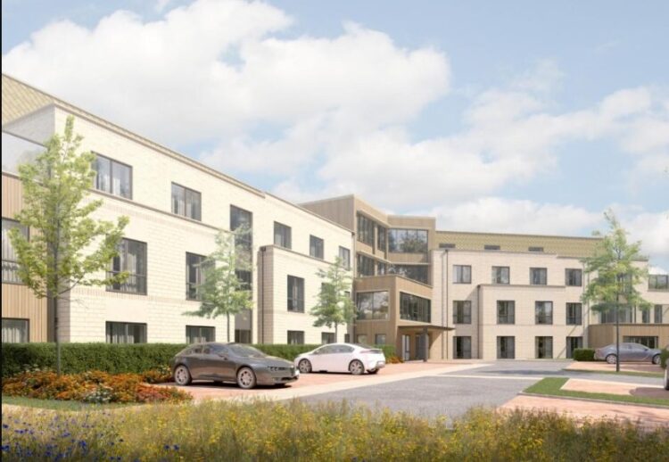 A CGI of the 72 bed care home that replaces the St Margaret Clitherow Catholic Church in Ringmead, Bracknell. Credit: Perseus and Harris Irwin Architects