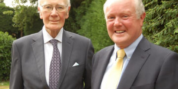 Clive Jones with Ming Campbell in the Wokingham MP?s back garden.