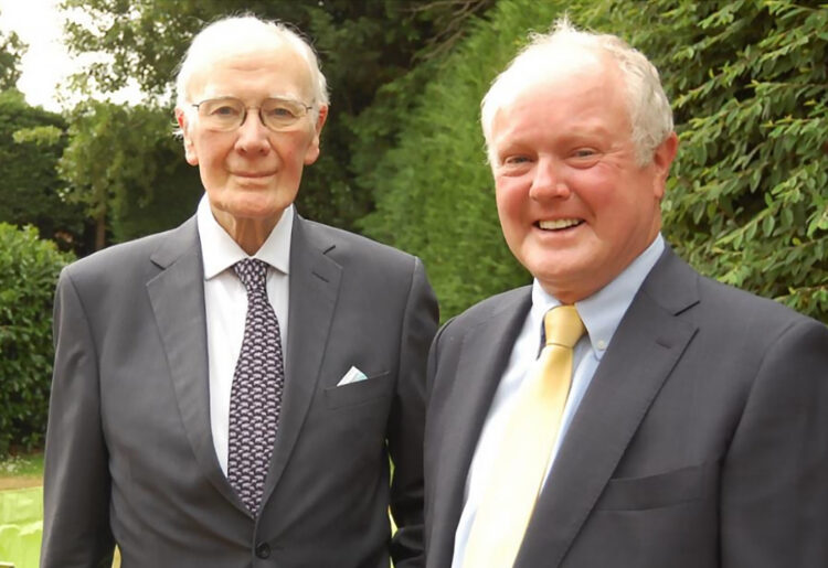 Clive Jones with Ming Campbell in the Wokingham MP?s back garden.
