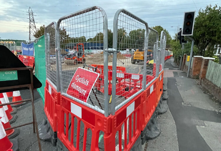 The ongoing works on Finchampstead Road. Pic: Andrew Batt.