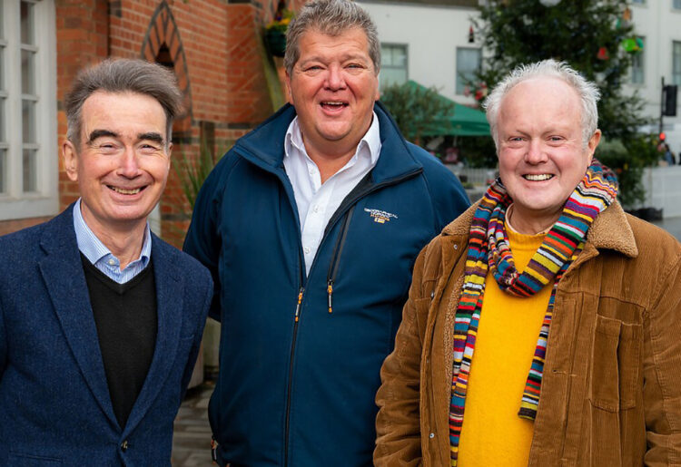 Marc Brunel-Walker, centre, with Stephen Conway, the leader of Wokingham Borough Council, left, and Clive Jones, the Liberal Democrat MP for Wokingham. Credit: Wokingham Liberal Democrats.