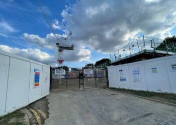 The entrance to the construction site for the affordable flats and day care centre viewed along Hexham Road, Whitley. Credit: James Aldridge, Local Democracy Reporting Service