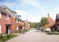 A GGI of the streetscene for The Evergreens at Beaufort Park on the outskirts of Bracknell. Credit: Boyer Planning