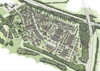 An aerial view of the proposed Toutley East development Picture Wokingham Borough Council