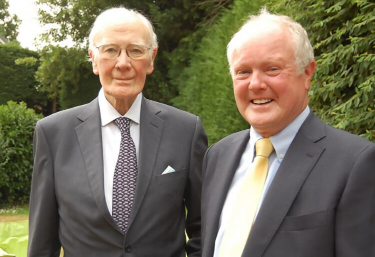 Clive Jones with Ming Campbell in the Wokingham MP?s back garden.