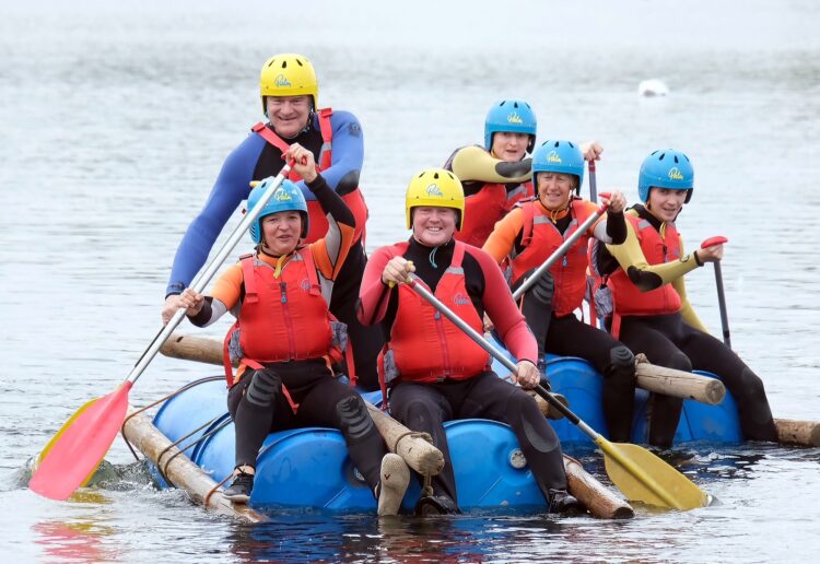 Ed Davey with MP Clive Jones and Cllr Katrin Harding at DInton Pasrures. Pic: Anrdew Batt.