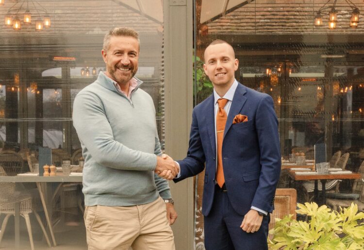 Coppa Club CEO Mark Loughborough (l) and Sonning CE Primary headteacher Phil Sherwood (r) at The Greathouse. PIcture: Coppa Club