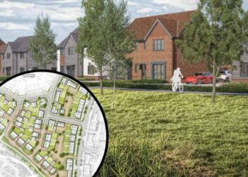 A CGI and site layout for Phase 4B of the Bucklers Park development in Crowthorne. Credit: Cala Homes