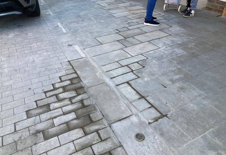 Paving slabs in Wokingham Market Place have been reinstated. Picture: Emma Merchant