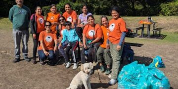 Volunteers from ACT Foundation UK helped clean up Southlake, pic: WBC.