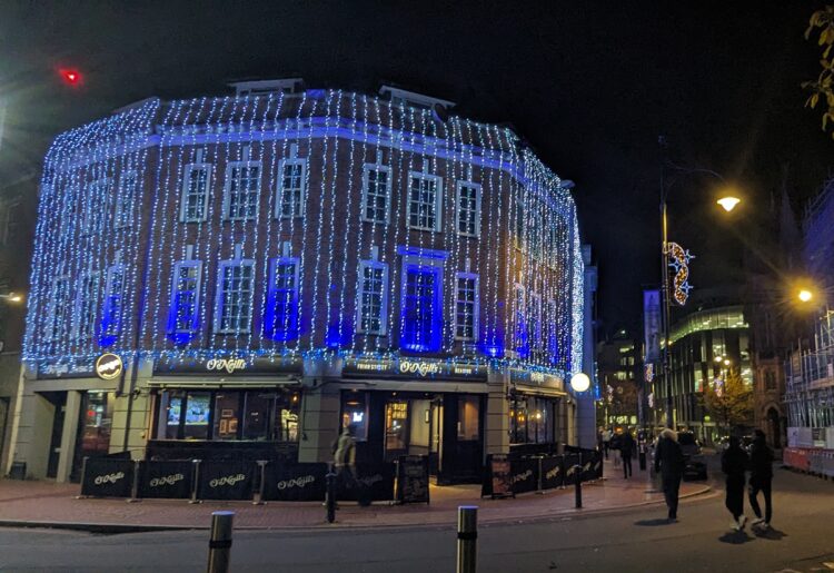 Reading town centre Christmas lights