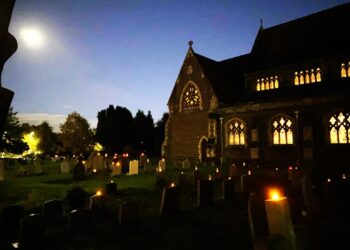 St Paul's Church Wokingham celebrated All Souls Day with graveyard candle lights. Picture: Chris Merchant