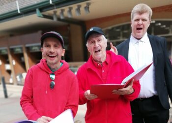 Members of CLASP Wokingham choir sang for shoppers outside Wokingham Waitrose on Friday for Comic Relief. PIcture: CLASP Wokingham