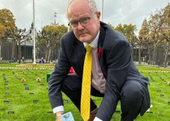 Jones plants a cross in Westminster.