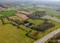 An aerial photo of the fields that will make up the Loddon Valley Garden Village major development. Credit: University of Reading