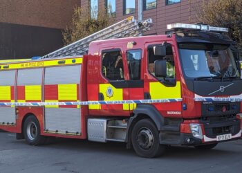 Thames Valley Police has announced that a large fire has broken out in woodland along Monks Lane, near the A339, behind Newbury College.