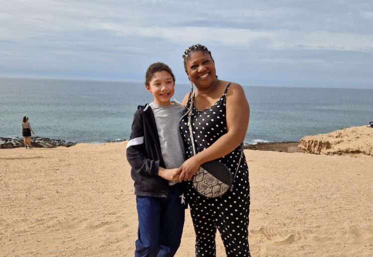 Priscilla Holness with her son Mason, who went to Morocco to celebrate their birthdays. She says her child benefit was stopped because of a mistake by the government. Credit: Priscilla Holness