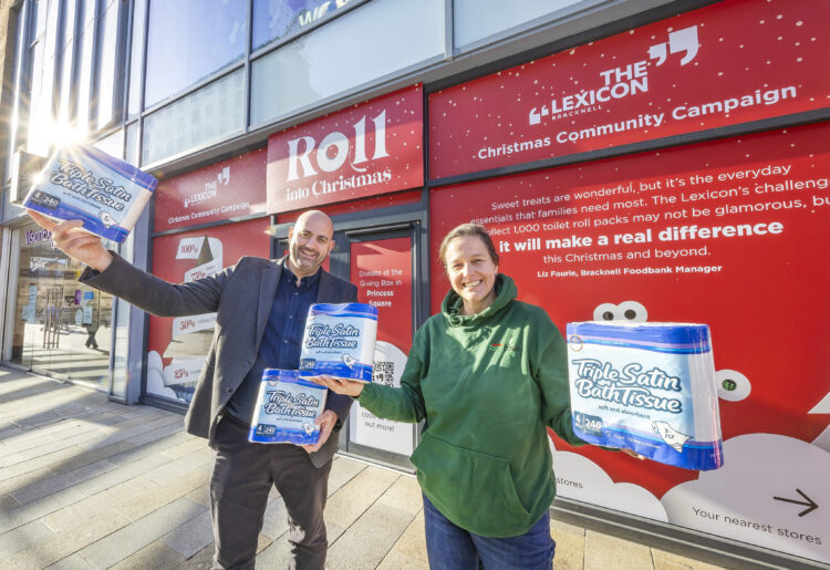 The Lexicon has launched its Christmas charity appeal in aid of Bracknell Foodbank. Pic: Stewart Turkington.
