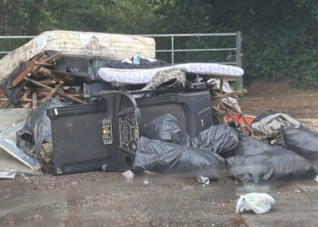 The scene of the fly-tipping incident.