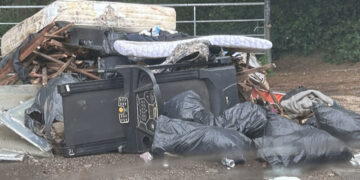 The scene of the fly-tipping incident.