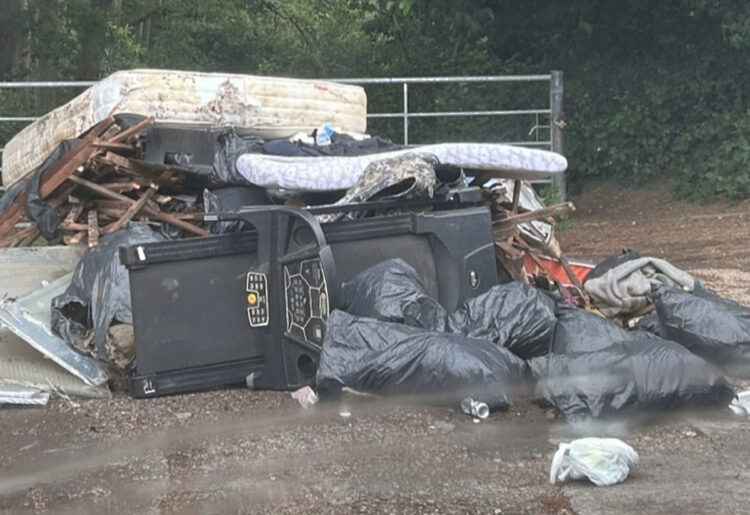 The scene of the fly-tipping incident.