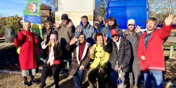 A Hello Bench has been launched in Howard Palmer Gardens; a place to meet and make new friends. Picture: Emma Merchant