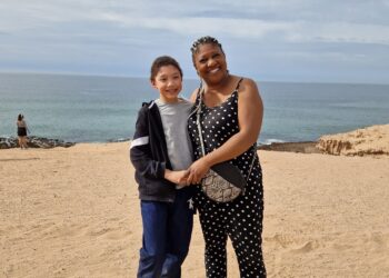 Priscilla Holness with her son Mason, who went to Morocco to celebrate their birthdays. She says her child benefit was stopped because of a mistake by the government. Credit: Priscilla Holness