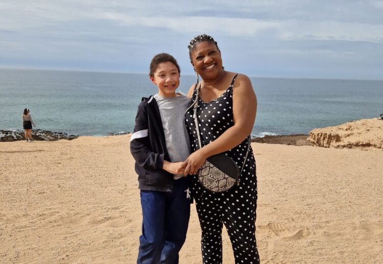 Priscilla Holness with her son Mason, who went to Morocco to celebrate their birthdays. She says her child benefit was stopped because of a mistake by the government. Credit: Priscilla Holness