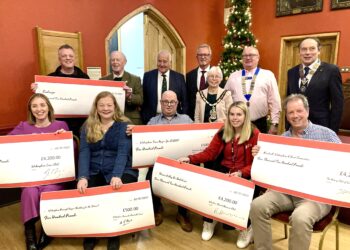 Wokingham Charity Fireworks comittee members presented cheques to six charities at a celebration evening in Wokingham Town Hall. Picture: Emma Merchant